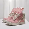 959 العلامة التجارية Walking Shoes Street Pink Horsehair High Sneaker Men Lace-Up Shicay Soled Top Round Toe Women 100