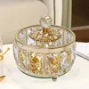 Francuski kryształowy szklany pudełko biżuteria metalowa sztuka słoik z pokrywką owocowy deser kosmetyczny herbata do przechowywania tray dekoracja domu 240309