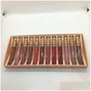 Brillant à lèvres en stock M Maquillage 12 couleurs Kit de rouge à lèvres liquide mat Cosmétiques 12Pcsset Lip Gloss Set par Epacket4053747 Drop Delivery Healt Dhszs