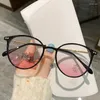 Óculos de sol senhoras design de luxo gradiente lente rosa miopia galsses alta qualidade óculos de visão curta mulheres moda menos dioptria óculos
