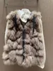 Women Coats Autumn and Winter Light Coffee Brunello Cashmere Fur Vest