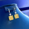 Studörhängen 2024 Simple 10 Flower Cut High Carbon Diamond Yellow Female Ear Jewelry Factory Direct Sales