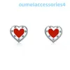 2024 Jewelry Designer Brand Stud S925 Sterling Heart-Shaped Earrings Classic Fashion Exclusive Blue Emamel Splash RA0B