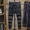 Pantaloni invernali da uomo Skinny Y2k Designer Jeans spazzolati Uomo Slim Nero Peluche e addensato Abbigliamento di lusso Pantaloni streetwear anni '90 240309