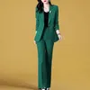 Spring Thin Jacket Casual Trousers Twopiece Elegant Women Pants Suef Manager Office Outfits Fashion Blazer 240305