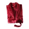 Kvinnors sömnkläder justerbar bälte badrock mysig unisex vinter med snörning design varmt vatten absorberande nattklänning för ultimata