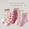 Детские носки Весенние детские носки Носки для девочек Прекрасный мультяшный узор Детские хлопковые носки высшего класса Дети 1-12 лет Средний носок-труба YQ240314