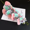 Decorative Flowers 9 Heads Makaron Big Orchid Branch 3D Printing Artificial Home Decor Fleurs Artificielles Real Touch Floral Wreath