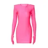 Spring femminile New Fashion Slim Fit Neck Round Neck Long Weeved Ghetti