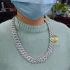 Fine Jewelry 18mm Two Row Diamond Cuban Link Chain Silver 925 Vvs Moissanite Hip Hop Jewelry Men Necklace