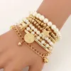 Bangle Tocona Bohemian Crystal Stone Bead Armband Set For Women Luxury Gold Color Armband Female Gothic Indian Smycken AccessoriesL2403