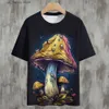 Homens camisetas 2024 novo cogumelo padrão mens t-shirt verão moda moletom para masculino em torno do pescoço strt curto slve ts solto casual tops y240314