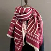 Lenços inverno quente cashmere cachecol feminino pashmina grosso xale cobertor bufanda viagem impressa