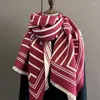 Écharpes hiver chaud cachemire écharpe femme Pashmina épais châle couverture Bufanda voyage imprimé