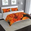 Set Colorful Rose Flower Bed Set Beautiful 3D Printed Däcke Cover Set Queen King Single Double Bed Linne For Girl Woman Beddings Sheer Gardiner