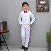 Abiti da uomo 4 pezzi Bambini Ragazzi Gilet formale Set di vestiti per bambini Abiti da esibizione per pianoforte da matrimonio 3-12 anni