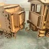 3D Puzzles Express Train - DIY 3D Drewniana układanka modelu zagadki - Zestaw drewniany drewniany kut