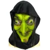 Masque de vieille sorcière effrayant, couvre-tête de citrouille en Latex avec cheveux, déguisement d'halloween, Costume de fête Grimace, masques de Cosplay, accessoires taille unique pour adultes
