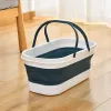 Bassins Seau de vadrouille Pliable avec Roue Panier à Linge Portable Bassin d'eau Pliant Lavage Bassin de Camping Seau de pêche avec poignée