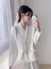 Women's Knits Jmprs Fashion Tassel Pink Cardigan Jacket Korean Loose Double Breasted Knitted Sweater Elegant Pearl Buttons Coat