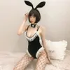 Comic Show Kawaii Cosplay Bunny Costume Lingerie Costume Sexy Faux Cuir Matériel Lapin Femme Ensemble Adulte Sexe Vêtements Body 240307