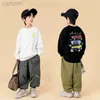 T-shirts Boys Sweater Spring and Autumn Style New Mid sized Childrens Autumn Top Boys Autumn Bottom Shirt Fashionable and Fashionable ldd240314