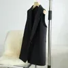 Gilets pour femmes 2024 Costume Gilet Top Printemps Femmes Casual Mode Manches Vestes Poche Mince Tout-Match Coréen Élégant Noir Bureau Vêtements