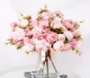 Rose konstgjorda blommor högkvalitativa hortensia hybrid bukett silke falsk blomma höstdekoration diy hem trädgård bröllop dekor4542114