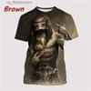 T-shirt da uomo Predator Graphic T Shirt per uomo Moda Strtwear Hip Hop 3d stampato Film horror Alien T-shirt Estate Casual Abbigliamento donna Y240321