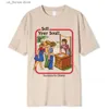 Men's T-Shirts Horror Comic Series Sell Your Soul Economics For Children Men Tshirts Fashion T Shirts Loose Cotton T Clothing Strt T-Shirt Y240321