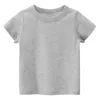 Kinderen Effen T-shirt Tops voor Kind Jongens Meisjes Baby Peuter Effen Blank Katoenen Kleding Wit Zwart Kinderen Zomer Tees 1-8 jaar 240313