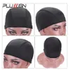 Plussign 12 PcsLot Wholesale Spandex Dome Cap For Wig Making Elastic Mesh Hairnets Weaving Cap Average Size Strech Snood Nylon 240314