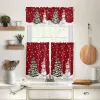 Gordijnen Kerst Kort Gordijn Kerstboom Sneeuwpop Slaapkamer Tule Doorzichtig Gordijn Voile Gordijnen Klein Gordijn Woonkamer Home Decor