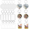 Nyckelringar 1-10st akryl PO-ram Keychain med tofsar Snap-In Anpassad insert tomt nyckel Klar