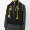 Gosha Rubchinskiy Scarvesユニセックスファッションレターパターン冬のタッセルのスカーフのための緑の黄色のラップ女性245c