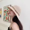 Wide Brim Hats Womens Sun Hat Simple Linen Breathable Refreshing Summer Travel Sunscreen Ribbon Decoration Foldable Straw Gift