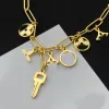 Elegante Frauen-Mädchen-Kristall-Charme-Ringe-Ketten-Halsketten-Halsketten-Markendesigner-Gold-Silber-überzogener Edelstahl-Anhänger-Mode-Schmuck-Hochzeits-Geschenke mit Kasten