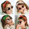 Hair Accessories 2Pcs/Set Children Lovely Soft Colors Bowknot Wide Hairbands Baby Girls Checkerboard Sunglasses Set Kids