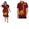 Vestidos de festa personalizado elegante vestido de noite casal terno camisa sereia hemline projetado polinésio estilo vintage masculino