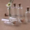 Bouteilles lisses transparentes de 10ml, résistantes aux hautes températures, Mini bouchon en liège, bouteille en verre, messages artisanaux, conteneurs de bocaux