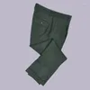 Herenpakken 2024 Lente Herfst Broek Business Engeland Stijl Casual Lange Wollen Mannelijke Knop Rechte Pak Broek Y342