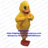 Trajes de mascote amarelo longo pele pato patinho mascote traje adulto personagem de desenho animado roupa aniversário atividade promoção embaixador zx2149