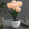 مصابيح طاولة 1pc مصباح طاولة زهرة USB Tulip - ضوء ليلي مضاد للواقع لغرفة المعيشة وغرفة النوم - مصباح مزهرية مزخرفة - هدية مثالية ليوم الأم وأعياد الميلاد