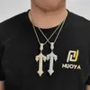 Hip Hop Sword Cross Men's Necklace Trendy Micro Set Zircon Personality Pendant