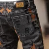 Jeans pour hommes Mode Streetwear Hommes Rétro Noir Gris Stretch Skinny Fit Ripped Broderie Designer Hip Hop Denim Pantalon Hombre