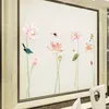 Adesivos de parede aquarela flores de lótus quarto sala de estar decoração sofá pano de fundo arte grande mural diy