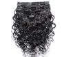 Wet And Wavy Clip Indian Human Hair Extensions Cheap Full Head Clip In Hair Extensions Water Wave 10pcsset 120gset 3079838