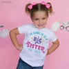 T-shirty Im będzie starszą siostrą EST 2024 Drukuj T-shirt Baby Ogłoszenie T Shirt Girl