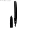 Stylos à plume Stylos à plume Stylo de luxe Caligraphie en métal noir Fournitures scolaires de bureau Plumes d'encre stationnaires pour stylo plume 0,38 mm Nom personnalisé Cadeau Q240314