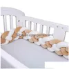 Bedrails 12 cm hoogte babybed bumper knoopkussen voor jongens meisjes vier gevlochten wieg wiegbeschermer Cuna Para Bebe kamerdecor Aa220326 Dro Dh90J